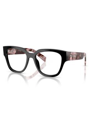 NEW PRADA PR C06V 28F1O1 Black Oval Eyeglasses 54mm